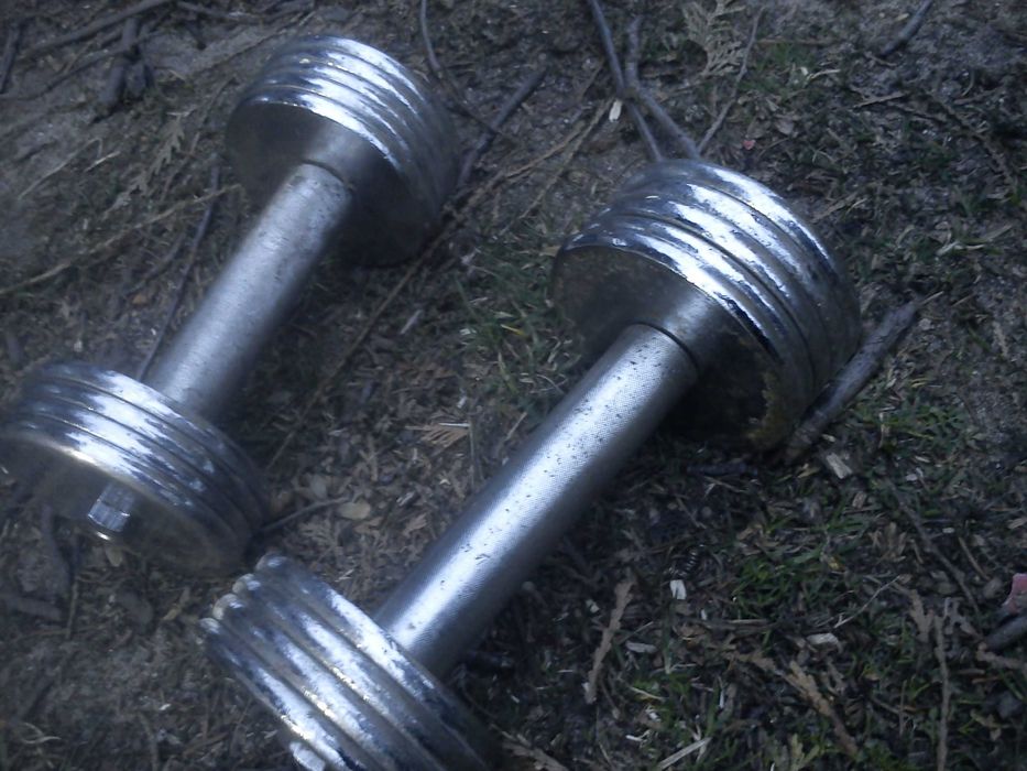 hantle 2x3 kg chromowane stałe lub rozkręcane siłownia ławeczka