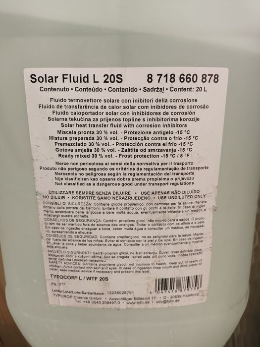 Líquido solar Bosh 20l