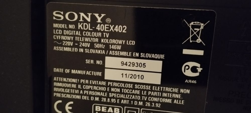 телевізор SONY -40EX402