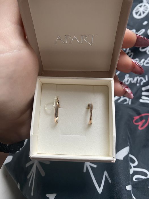 Złote kolczyki (koła / tricolor) Apart