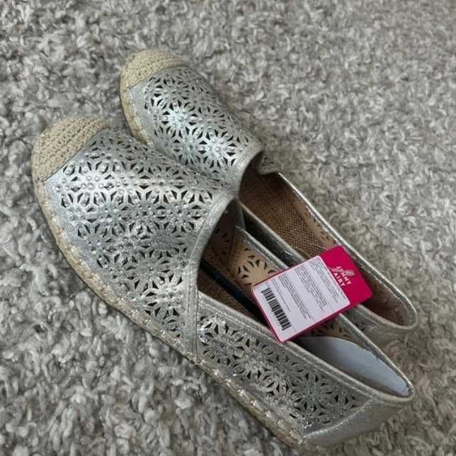 Espadryle srebrne