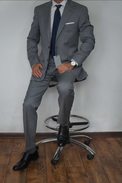 Vistula garnitur rozmiar 62/3XL 188/124/114 grafit 100% wełna Marlane Slim Tailored