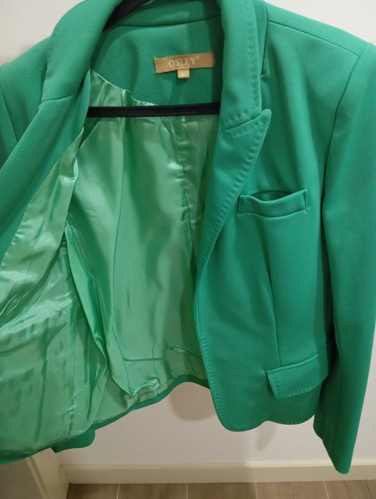 Blazer Verde Texturado com Cotoveleiras - Marca Osley (Tam. 40)