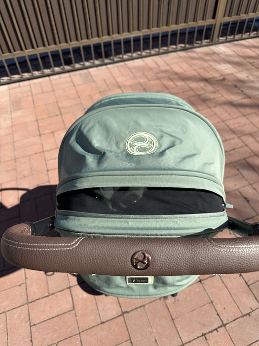Коляска cybex coya leaf green на шасси rose gold