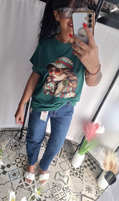 Zieleń Gucci T-shirt Polski Producent
