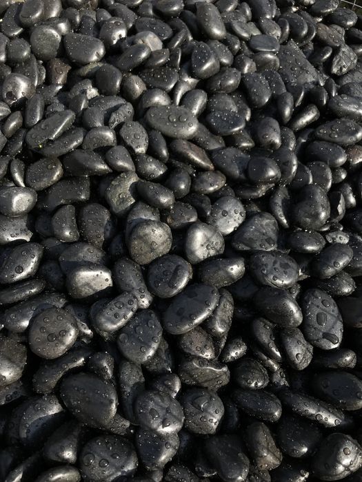 Czarny Polerowany Kamień Otoczak Okrągły do Ogrodu Akwarium Dekoracja