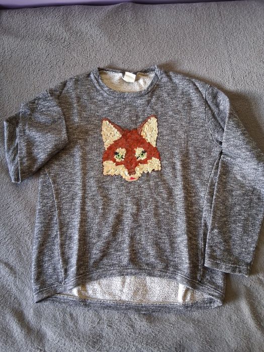 Sweatshirt cinza com raposa bordada da Zara