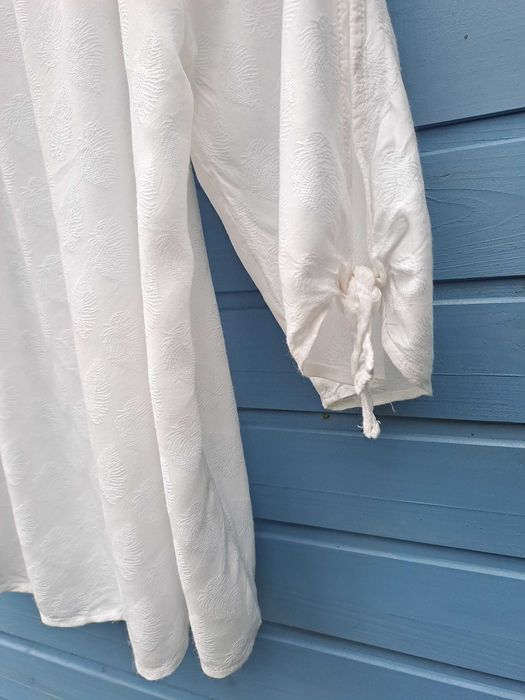 Bluzka carmen Greenpoint biała roślinny wzór boho 42 L XL wiskoza