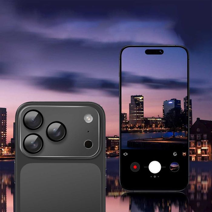 iPhone 17 Pro Ochrona aparatu Full Curved (szkło 9H+metalowa ramka)