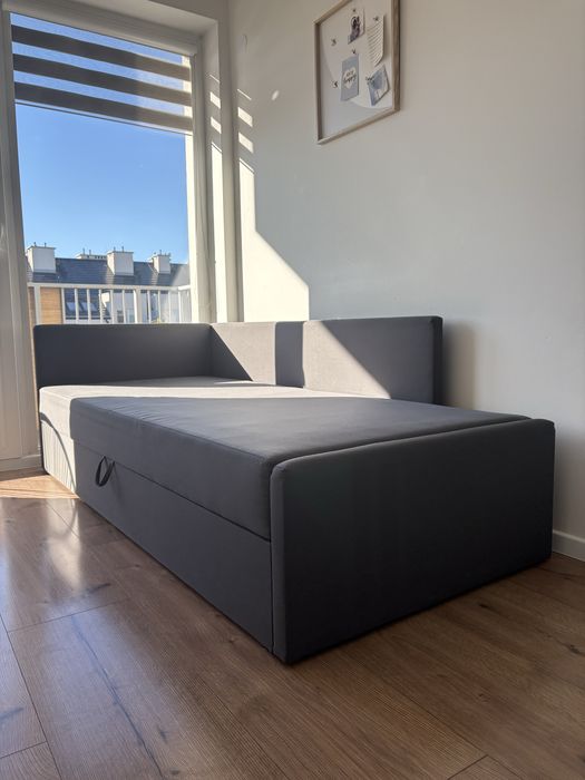 Łóżko / sofa / tapczan IKEA OTEREN – szare, z pojemnikiem