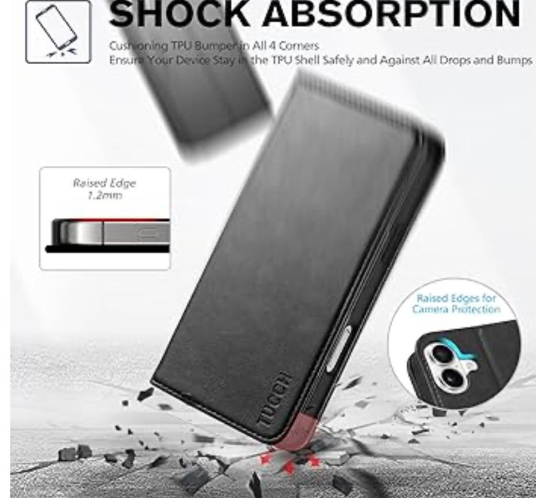 TUCCH Etui / Case do iPhone 16 Plus, czarne