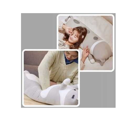 Maskotka pluszak poduszka zabawka kot parówka szara 90cm do auta