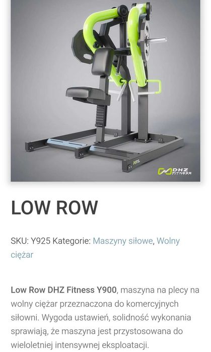 Hammer Low Row wioślarz plecy grzbiet DHZ siłownia olymp hbp hes sewim