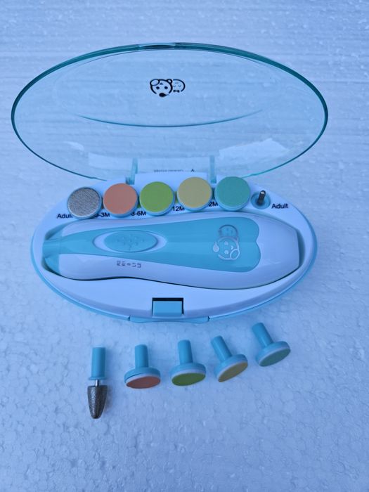 Дитячий електричний триммер для нігтів + 6 насадок і додатково 5 шт.