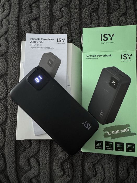 Продам повербанк isy ipp-27000 mah чорний