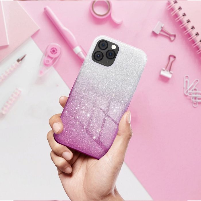 Futerał do Samsung A55 5G Shining transparentny różowy