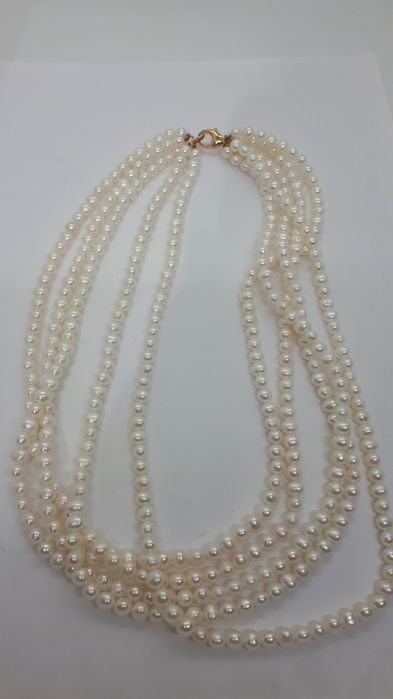 Бусы жемчуг,серебро 925пр.