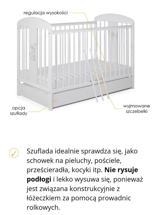 Drewniane łóżeczko Tomi nowe