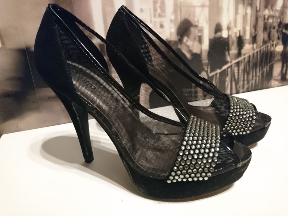 Buty, Szpilki, czarne rozmiar 37 jak nowe