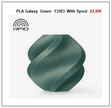 Filamento Bambulab PLA Galaxy 1,75mm 1kg c/ Spool - p/ impressoras 3D