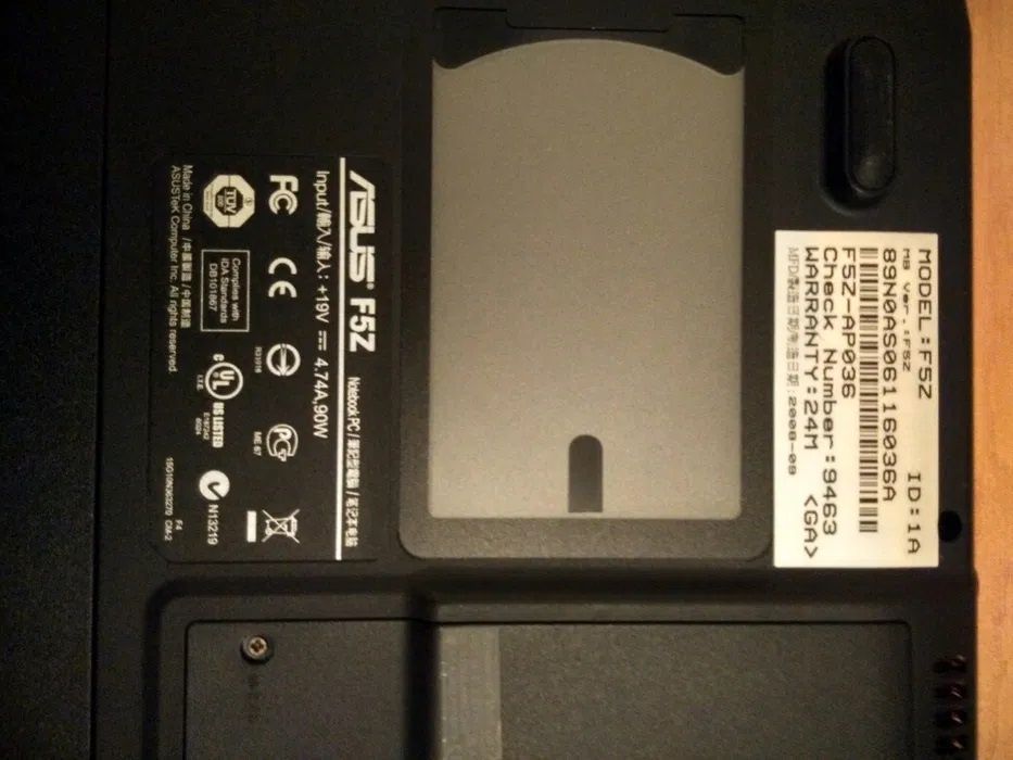 Laptop ASUS F5Z Uszkodzony.