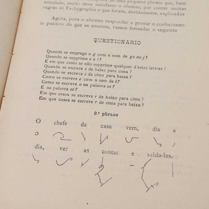 Livro "A Tachygraphia ou Stenographia (sem mestre)", 1909