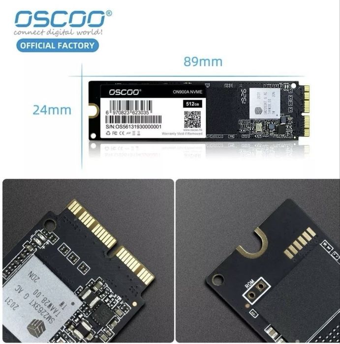 Жосткий диск OSCOO ON900A SSD 512GB для Apple MacBook Air Pro iMak