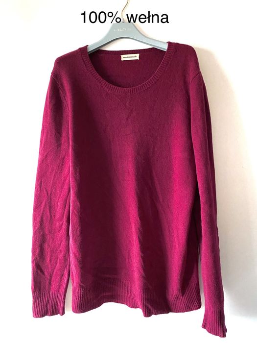 Custommade bordowy sweter wełniany