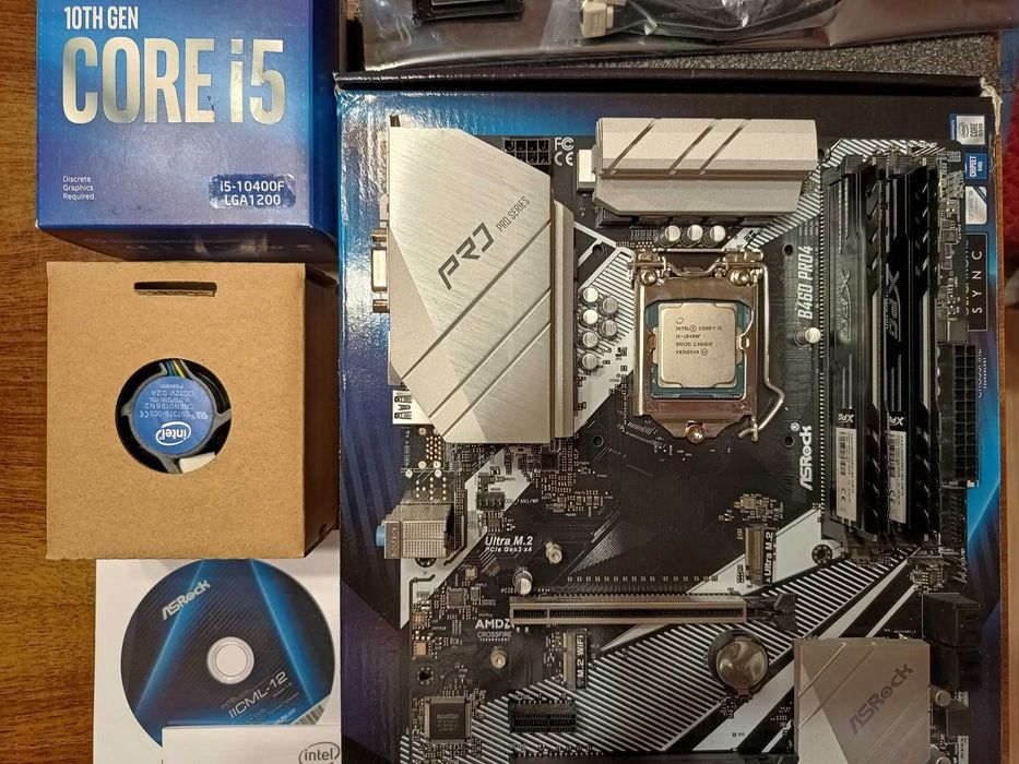 Zestaw procesor Intel i5-10400F +płyta Asrock b460 Pro4 +RAM DDR4 16gb