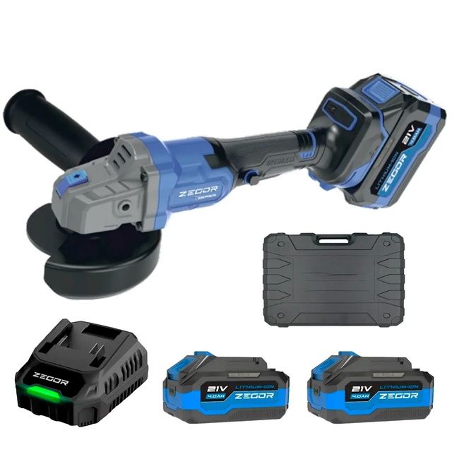 Акумуляторна болгарка безщіткова Zegor AGAX-21BL 2акб 4ампера