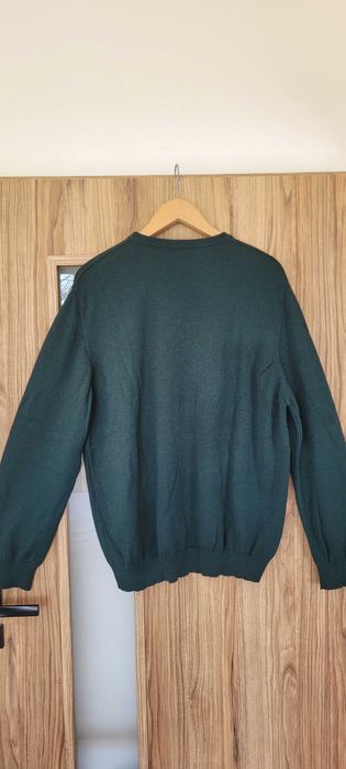Ciemnozielony męski sweter wełna merino Maerz Muenchen,roz 56