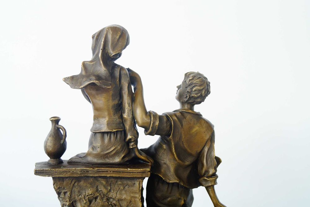 Romeo i Julia Miłość - Figura Rzeźba z Brązu - Marmur Podstawa