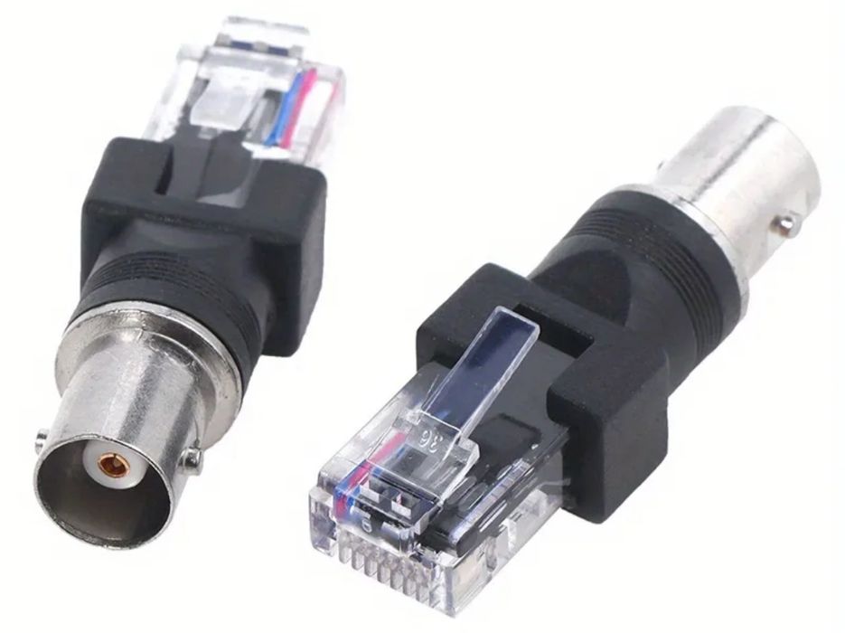 2 Conectores  RJ45 adaptador RF coaxial