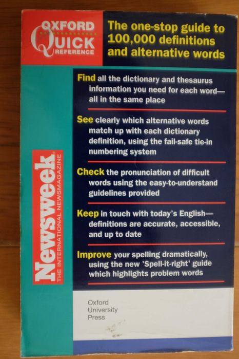 Dictionary and Thesaurus - Oxford Quick Reference