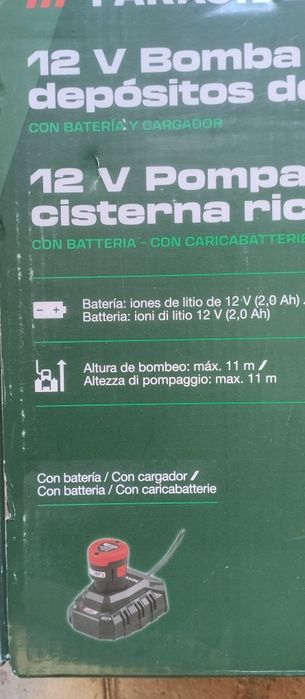 Bomba de água a bateria 12v Parkside