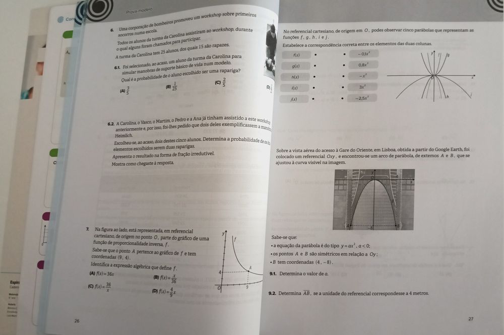 livro "Espiral - Preparar a Prova Final - Matemática 9.º Ano"