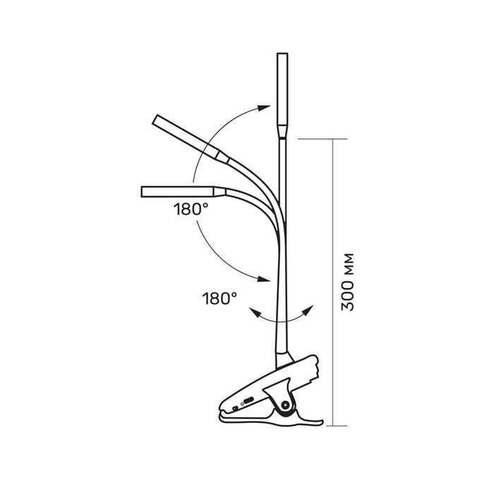 Акумуляторна, настільна LED лампа TITANUM TLTF-013W 7W з прищепкою