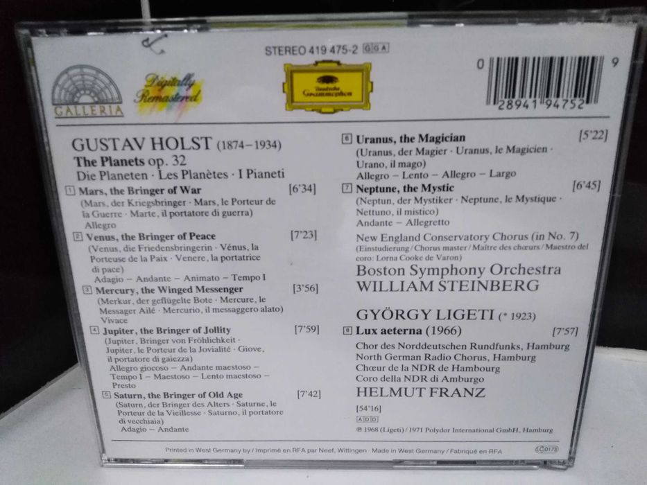 Cd The Planets - Gustav Holst,György Ligeti,Boston Symphony Orchestra.