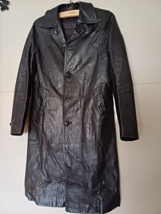 Long Vintage Coat in Leather/Fur.
1980s.