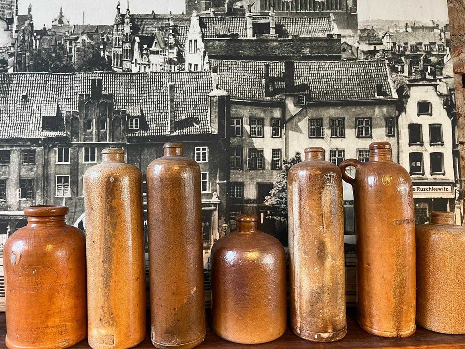 Stary zestaw butli kamionkowych Antyki