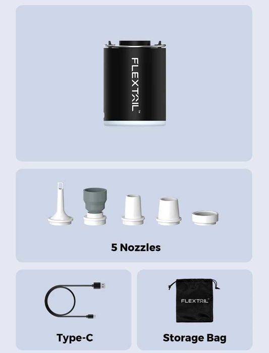 FLEXTAIL Tiny Pump X 2024 47 грам Ультралайт насос + ліхтарик