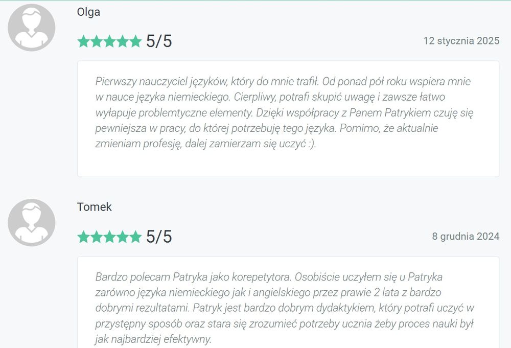 Niemiecki na każdy poziom - korepetycje, konwersacje