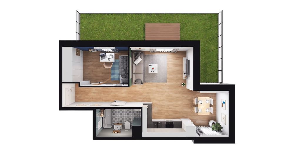 2-pokojowe mieszkanie 44 m² Bez Pośredników - Widok 3