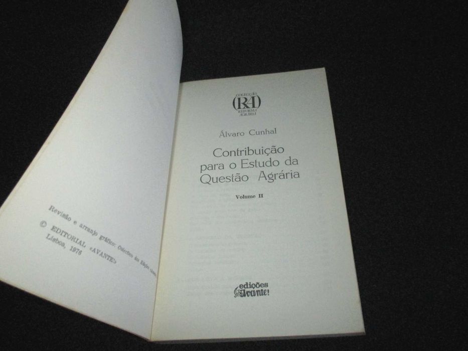 Livros Contribuição para o Estudo da Questão Agrária Álvaro Cunhal