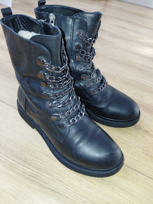 Чоботи зимові шкіряні натуральний утеплювач