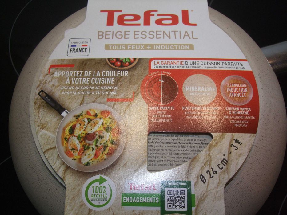 Patelnia Tradycyjna TEFAL BEIGE ESSENTIAL Non-stick 24 cm INDUKCJA !!!