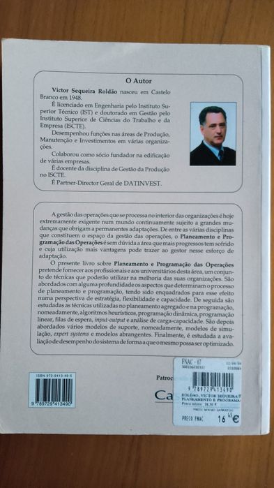 Planeamento e Programa das Operações
Na Indústria e nos Serviços
de Vi