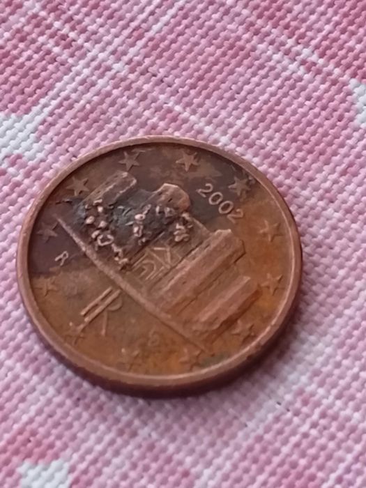 Moeda de 1 cêntimo da Itália com erro de cunhagem