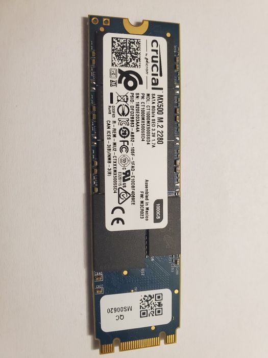 M2 1tb SSD 2280 crucial MX500 в идеале