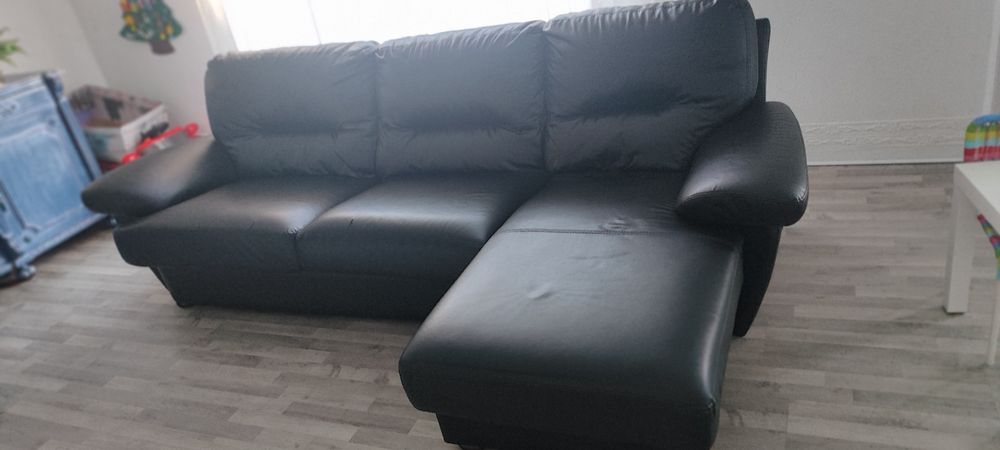 Sofá 3 lugares chaise longue de excelente estrutura